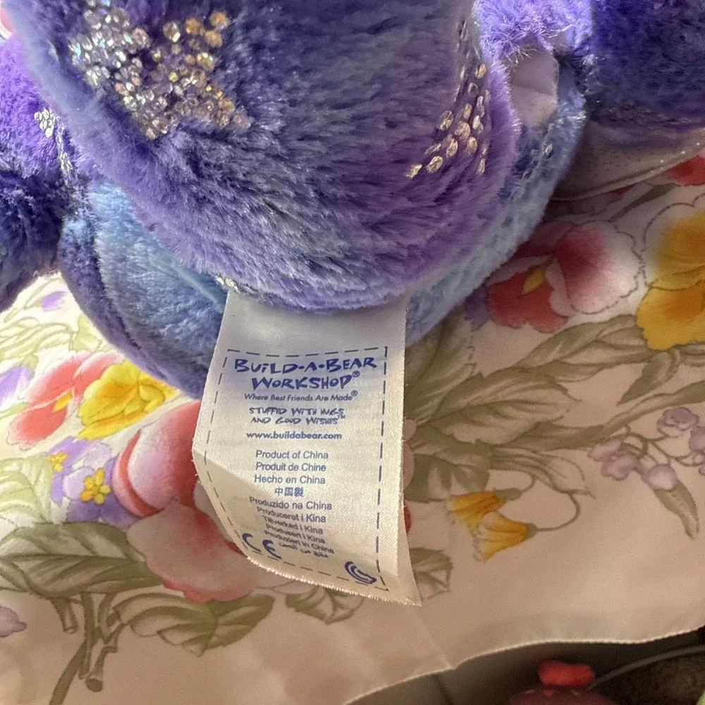 Build A Bear Starbright Bear Silver Stars Wings‎ Magic Sound Light Up Plush 17